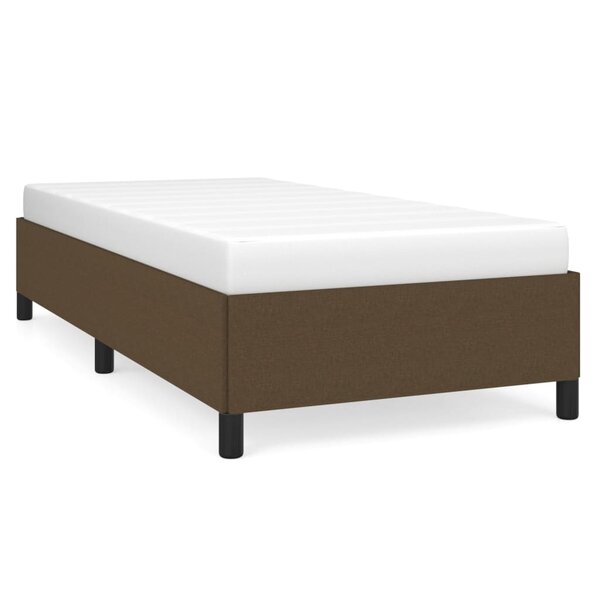 vidaXL Cadre de lit Marron foncé 90x190 cm Tissu