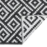 vidaXL Tapis d'extérieur blanc et noir 80x250 cm PP