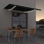 vidaXL Auvent automatique capteur de vent et LED 400x300 cm Anthracite