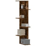 vidaXL Étagère d'angle murale chêne fumé bois d'ingénierie