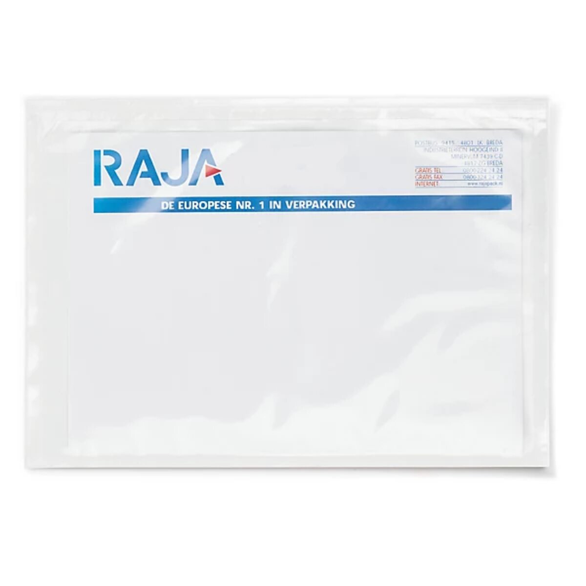 RAJA Pochette porte-documents Eco adhésive - Documents ci-inclus- l.int.320  x H.235 cm - Pour format A4 - Lot de 500