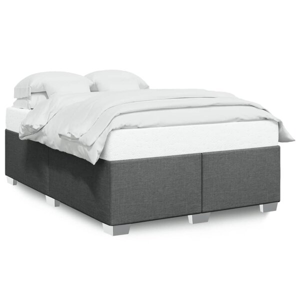 vidaXL Cadre de lit sans matelas gris foncé 140x200 cm tissu