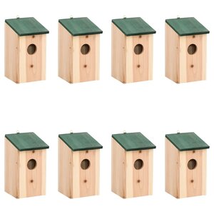 vidaXL Nichoirs 8 Pièces Bois 12x12x22 cm