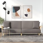 vidaXL Canapé-lit avec accoudoirs taupe tissu