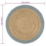 vidaXL Tapis fait à la main Jute avec bord vert olive 180 cm