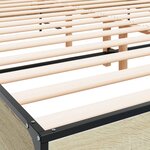 vidaXL Cadre de lit chêne sonoma 200x200 cm bois d'ingénierie et métal