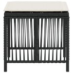 vidaXL Tabourets de jardin et coussins lot de 4 noir 41x41x36 cm rotin