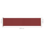 vidaXL Auvent latéral rétractable de patio 140x600 cm Rouge
