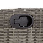 vidaXL Chaise inclinable de jardin avec coussins gris résine tressée