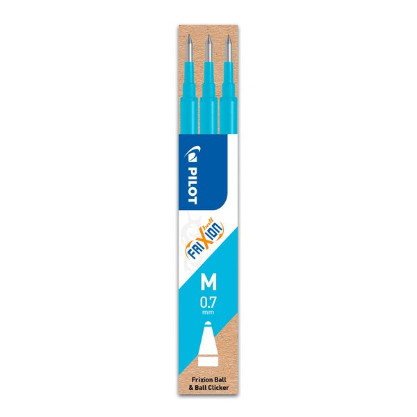 Lot de 3 recharges pour frixion ball et frixion pro turquoise - pilot