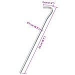 vidaXL Piquets de tente 50 Pièces 23 cm Ø7 mm acier galvanisé