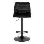 2 chaises de bar à un pied en velours noir avec pieds noirs