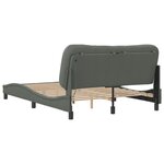vidaXL Cadre de lit avec LED sans matelas gris foncé 120x200 cm tissu