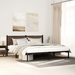 vidaXL Cadre de lit en métal sans matelas chêne marron 200x200 cm