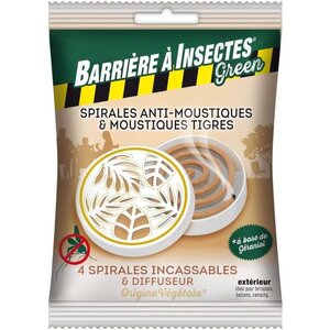 BARRIERE A INSECTES - Diffuseur boitier antimoustiques + 4 spirales