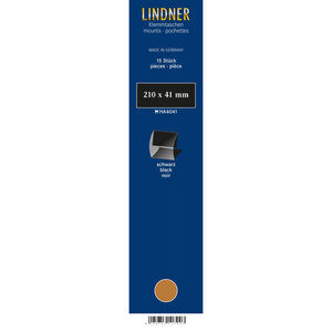 Bandes Klemmfix double soudure 210 x 41 mm pour timbres-poste. Fond - Noir