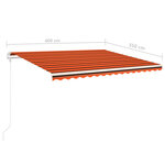 vidaXL Auvent manuel rétractable avec poteaux 4x3 5 m Orange et marron