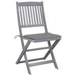 vidaXL Chaises pliables d'extérieur lot de 4 et coussins Bois d'acacia