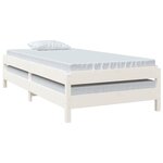 vidaXL Lit empilable sans matelas blanc 90x190 cm bois de pin massif