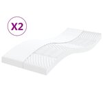 vidaXL Matelas en mousse 2 Pièces blanc 80x200 cm 7 zones dureté 20 ILD