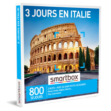 SMARTBOX - Coffret Cadeau - 3 jours en Italie - 800 séjours en Italie : Rome, Venise, Naples, Palerme et bien d'autres destinations