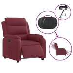 vidaXL Fauteuil inclinable électrique Rouge bordeaux Tissu