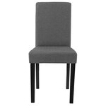 Set de 2 chaises rembourrées en tissu polyester 90 cm gris et noir 03_0003635