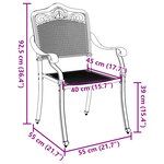 Chaises de jardin vidaXL 2 pièces en aluminium vert