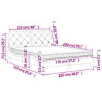 vidaXL Lit avec matelas rose 120x200 cm velours