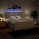 vidaXL Sommier à lattes de lit avec matelas Crème 180x200 cm Tissu