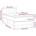 vidaXL Sommier à lattes de lit avec matelas Noir 90x190 cm Similicuir