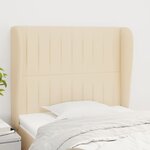 vidaXL Tête de lit avec oreilles Crème 83x23x118/128 cm Tissu