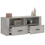 vidaXL Meuble TV Gris béton 100x35x40 cm Bois d'ingénierie