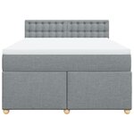 vidaXL Sommier à lattes de lit avec matelas Gris clair 140x200cm Tissu