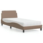 vidaXL Lit avec matelas cappuccino 90x190 cm similicuir
