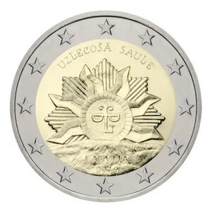 2 euros commémorative Lettonie 2019 - Soleil Levant.
