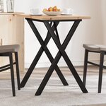 vidaXL Table à manger cadre en X 80x50x75 5cm bois de pin massif fonte