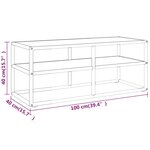 vidaXL Meuble TV noir avec verre marbre blanc 100x40x40 cm