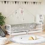 vidaXL Cadre de lit enfant tiroirs blanc 80x200 cm bois de pin massif