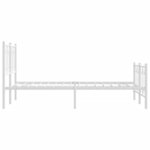 vidaXL Cadre de lit métal avec tête de lit/pied de lit blanc 120x200cm