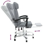 vidaXL Fauteuil de massage inclinable de bureau Gris clair Tissu