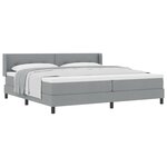 Lit Box Spring vidaXL avec Matelas Gris Clair 200x200 cm Tissu