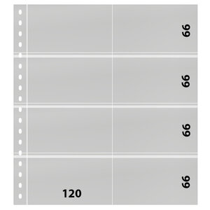 Feuilles de classement Omnia Lindner pour 16 cartes de rangement. Fond - Blanc