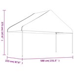 vidaXL Belvédère avec toit blanc 8 92x5 88x3 75 m polyéthylène