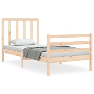 vidaXL Cadre de lit avec tête de lit petit simple bois massif
