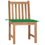 vidaXL Chaises de jardin lot de 2 avec coussins Bois de teck massif