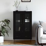 vidaXL Buffet haut noir 69 5x31x115 cm bois d'ingénierie