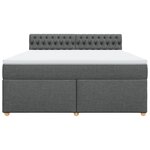vidaXL Sommier à lattes de lit avec matelas Gris foncé 180x200cm Tissu