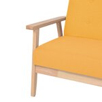 vidaXL Canapé à 2 places Tissu Jaune