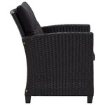 vidaXL Canapés de jardin 6 Pièces avec coussins Résine tressée Noir